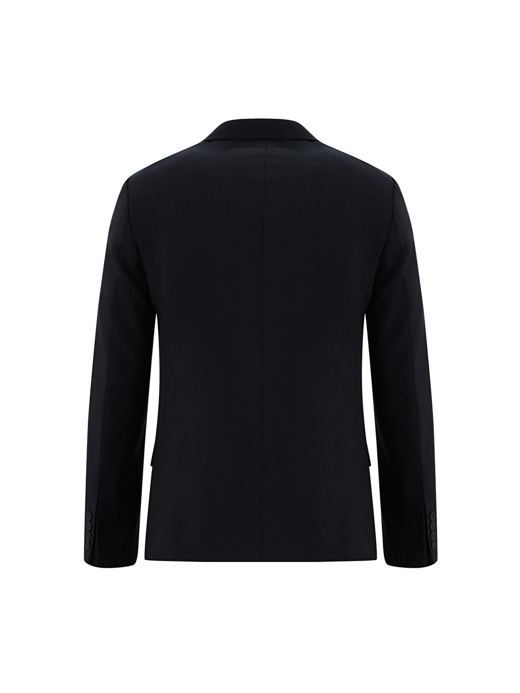 Lacivert Slim Fit Dar Kesim Yünlü Kruvaze Takım Elbise-2