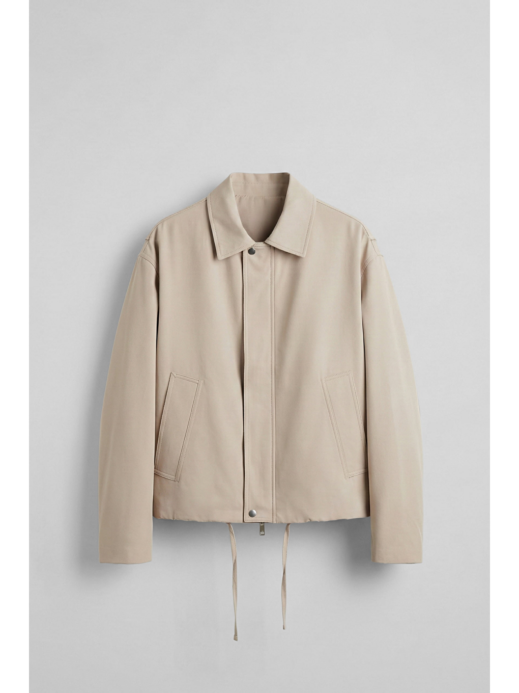 Erkek Kore Oversize Casual Bomber Ceket Bej