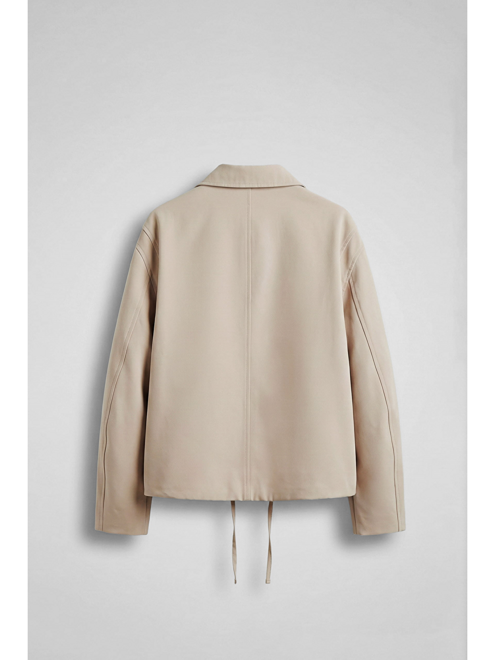 Erkek Kore Oversize Casual Bomber Ceket Bej-1