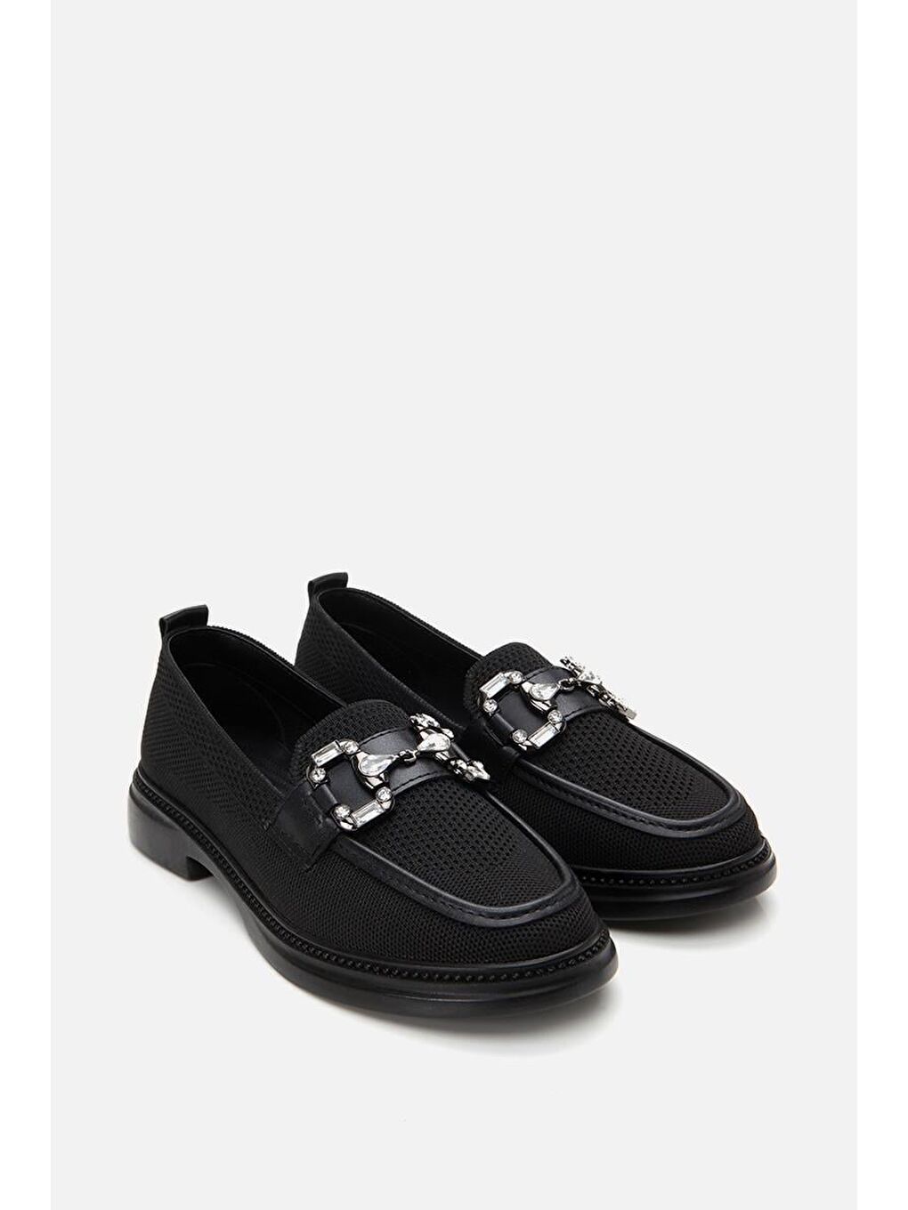 Kadın Siyah Tokalı Günlük Loafer-3