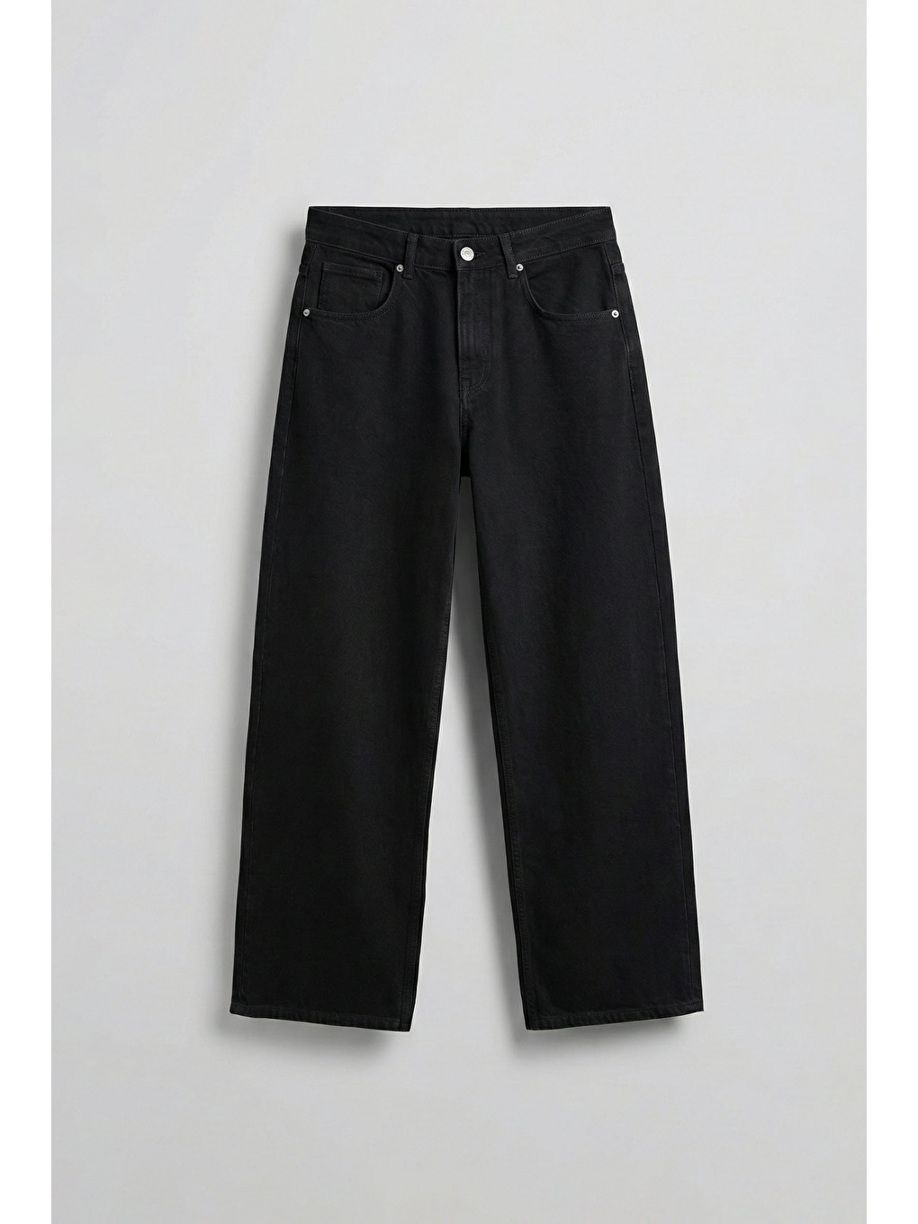 Erkek Süper Baggy Basic Jean Pantolon Siyah