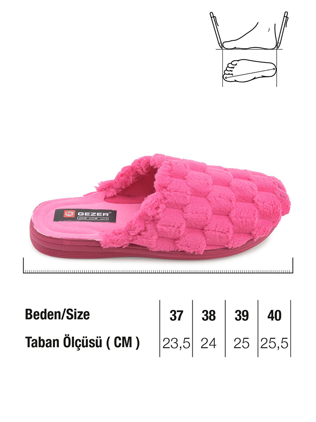 Fuşya Kadın Kışlık Rahat Taban Ev Bahçe Terlik-1