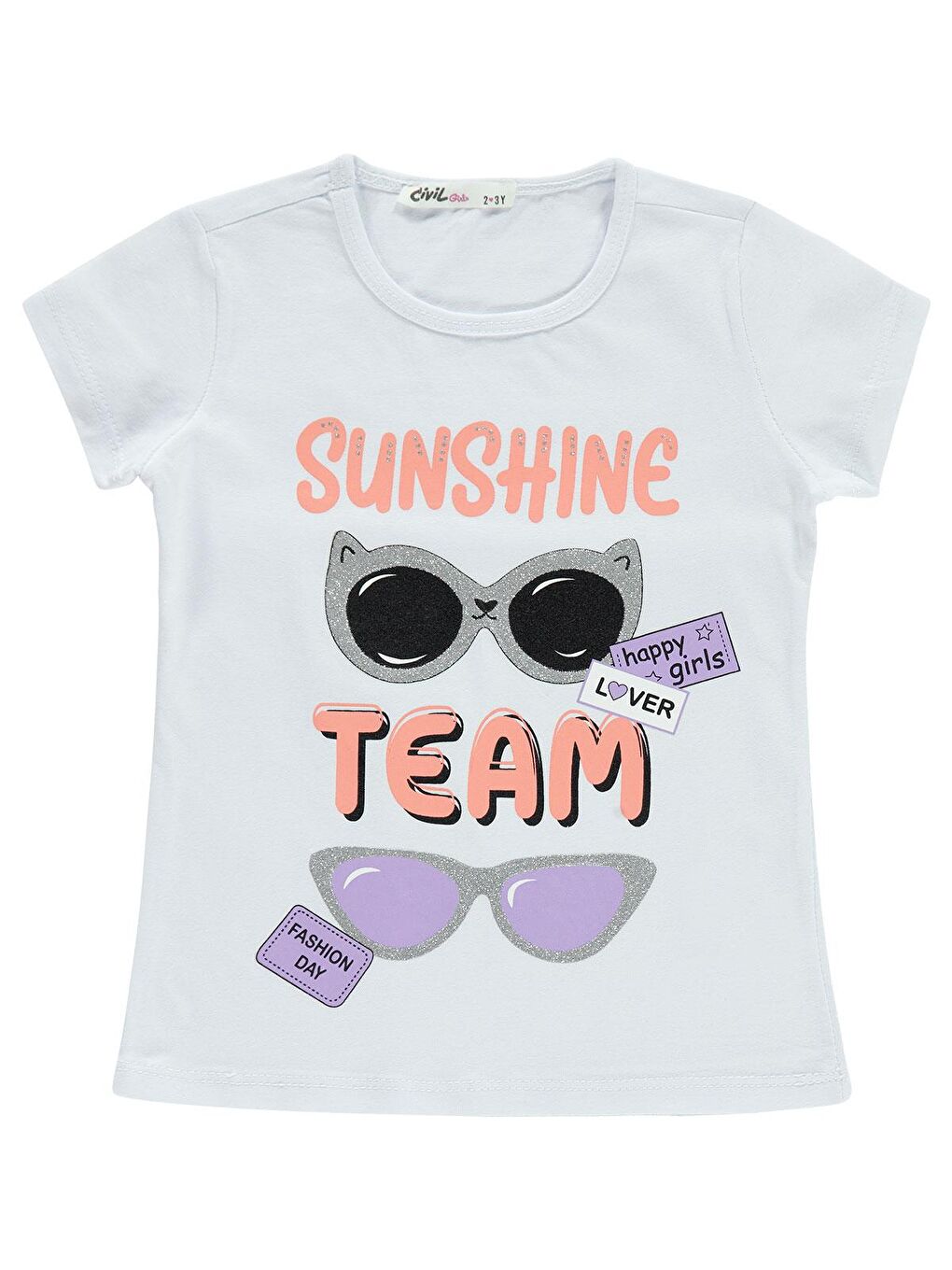 Girls Kız Çocuk Tişört 2-5 Yaş Beyaz