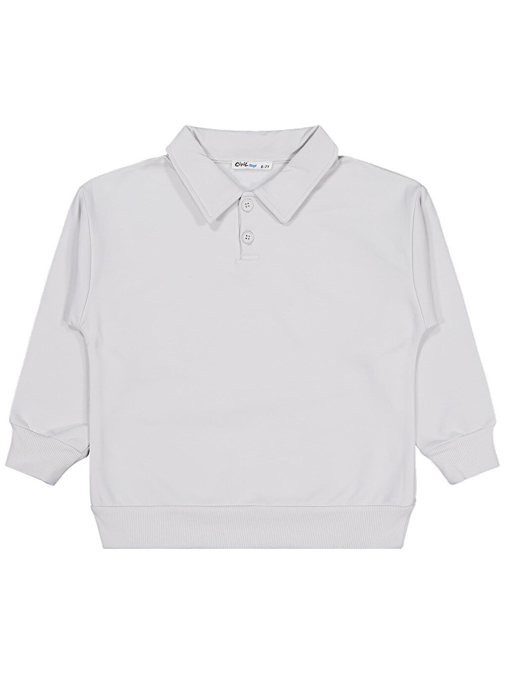 Boys Pola Yaka 10-13 Yaş Sweatshirt - Gri
