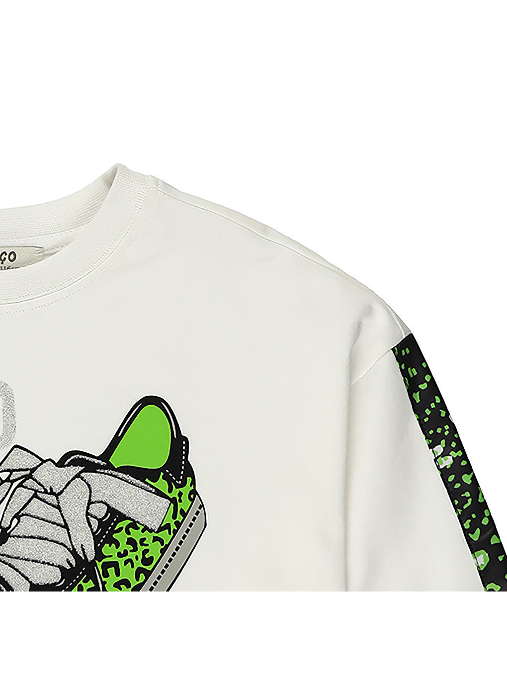 Beyaz Kız Çocuk Baskılı Sweatshirt-2