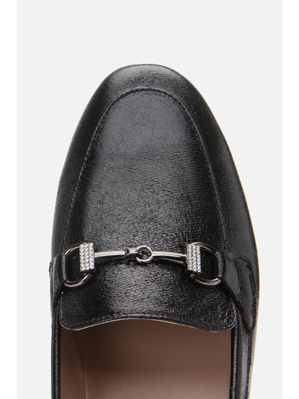 Kadın Siyah Tokalı Klasik Loafer-4