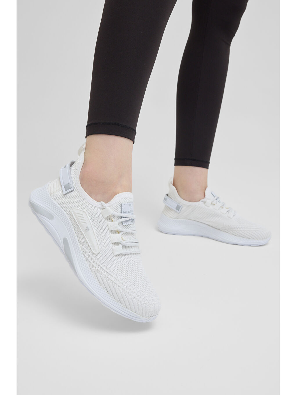 Erkek Beyaz Esnek Konforlu Rahat Kalıp Spor Ayakkabı-1