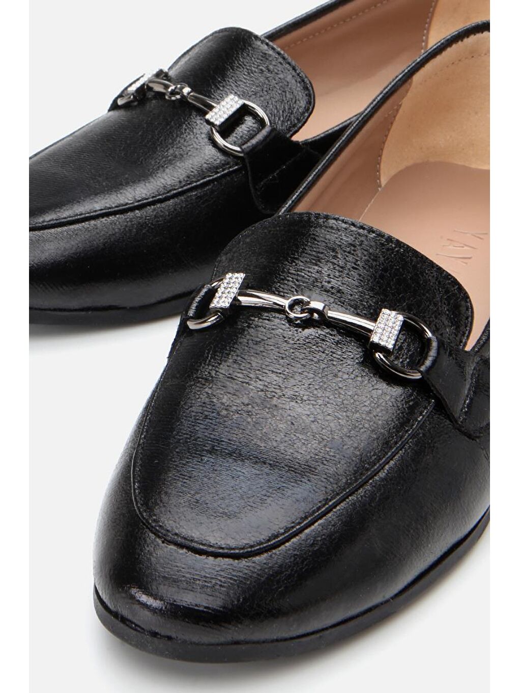 Kadın Siyah Tokalı Klasik Loafer-5