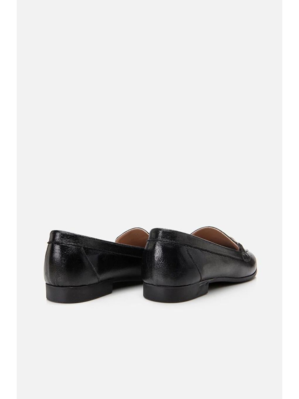 Kadın Siyah Tokalı Klasik Loafer-7