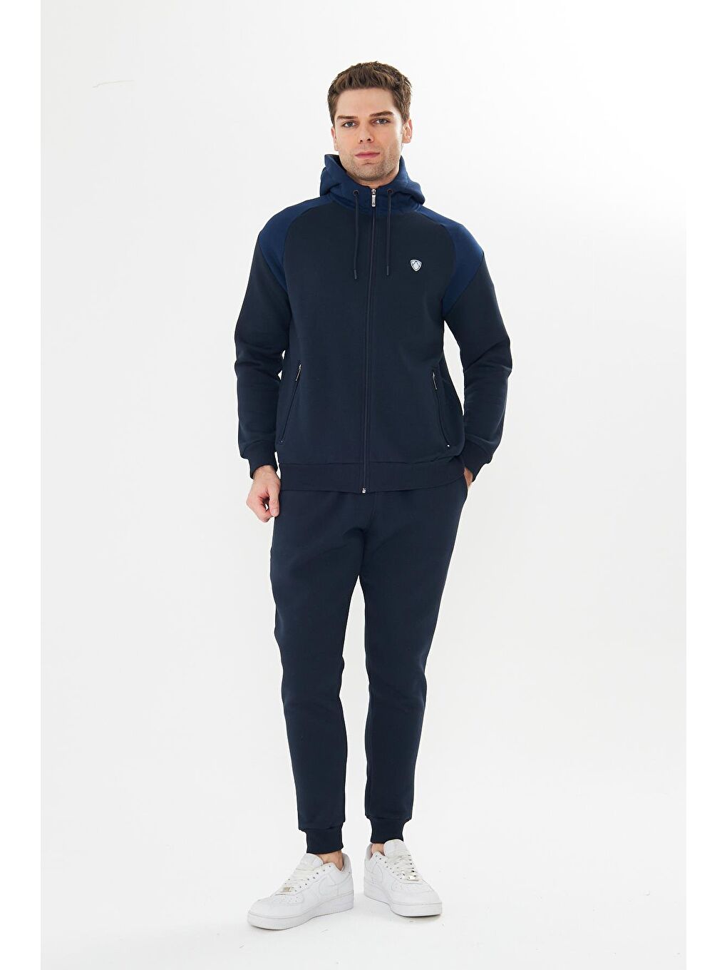 Lacivert Şardonlu 3 Iplik Kışlık Eşofman Takımı 5723-L-1