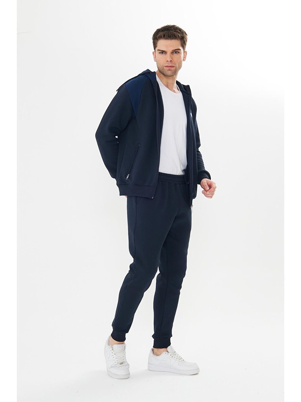 Lacivert Şardonlu 3 Iplik Kışlık Eşofman Takımı 5723-L-4