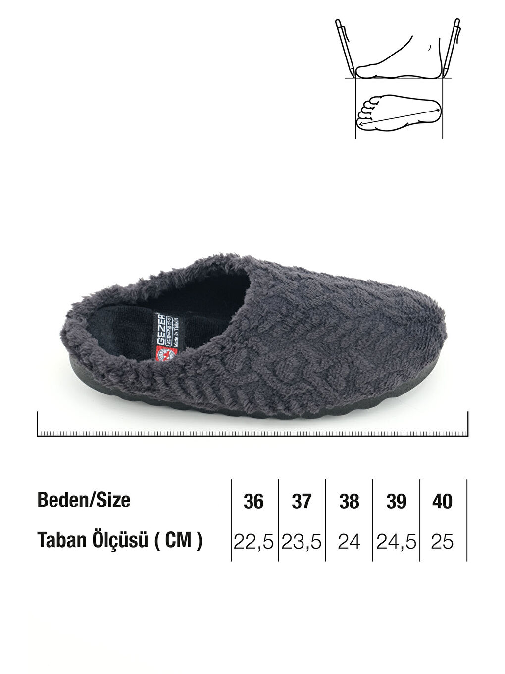 Gri Kadın Kışlık Esnek Rahat Taban Ev Bahçe Gondol Terlik-1