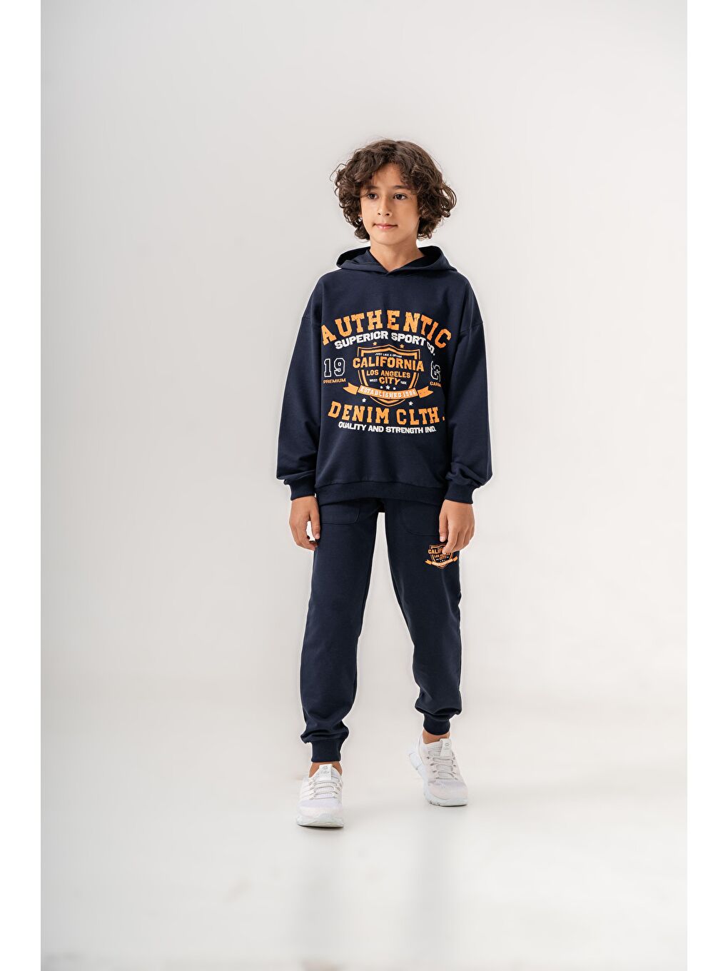 Mışıl Kids Lacivert Authentic Denim Los Angeles City WestSide Erkek Çocuk Alt-Üst Eşofman Takımı