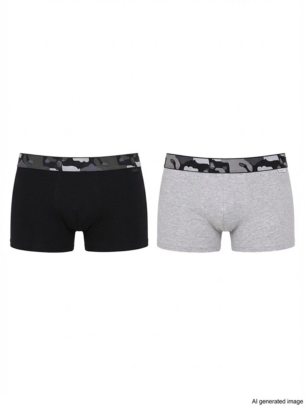 Siyah North Ice Erkek 2'li Kamuflaj Boxer