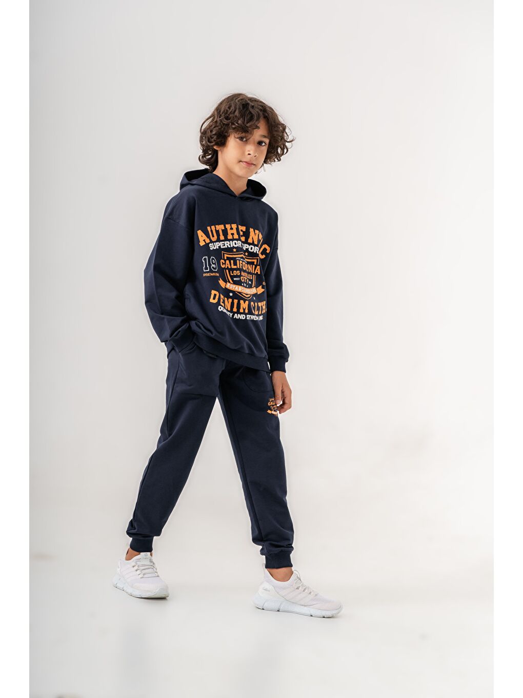 Mışıl Kids Lacivert Authentic Denim Los Angeles City WestSide Erkek Çocuk Alt-Üst Eşofman Takımı - 1