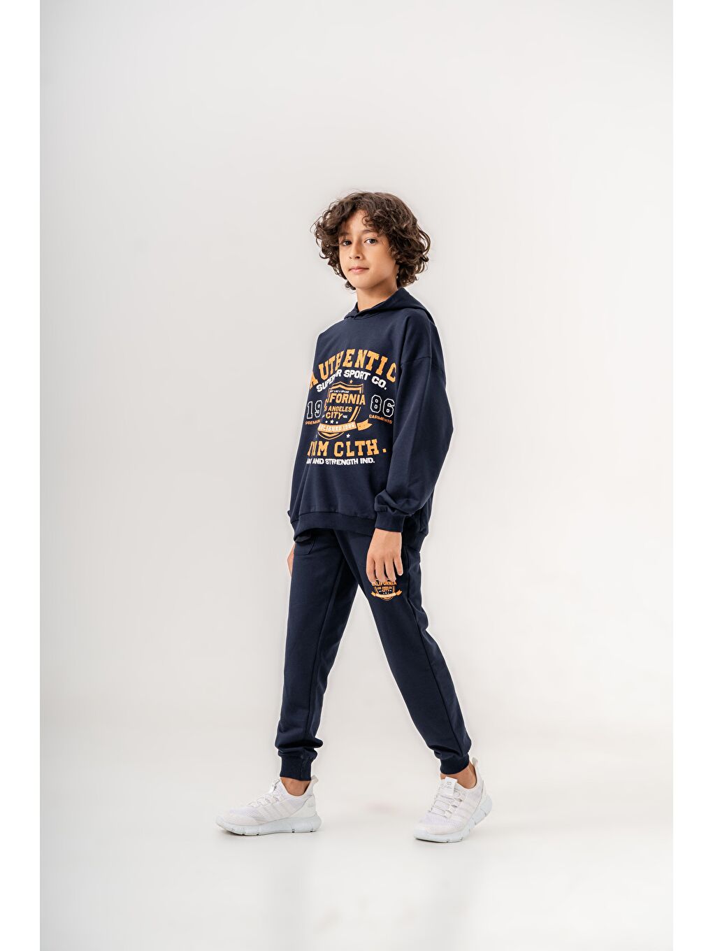 Mışıl Kids Lacivert Authentic Denim Los Angeles City WestSide Erkek Çocuk Alt-Üst Eşofman Takımı - 2