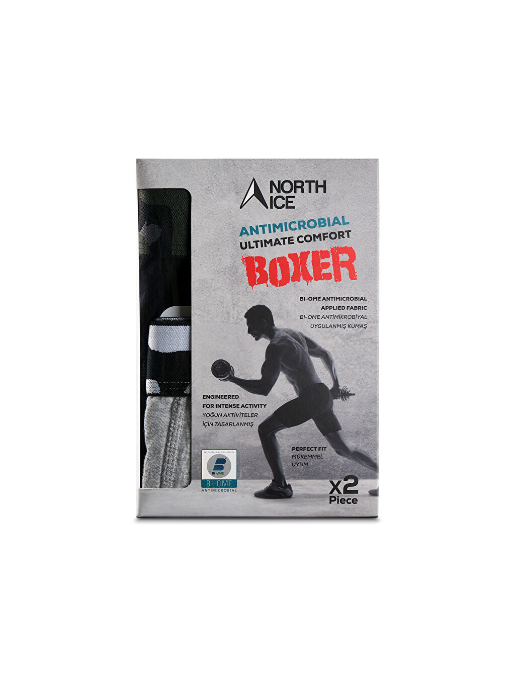 Siyah North Ice Erkek 2'li Kamuflaj Boxer-1