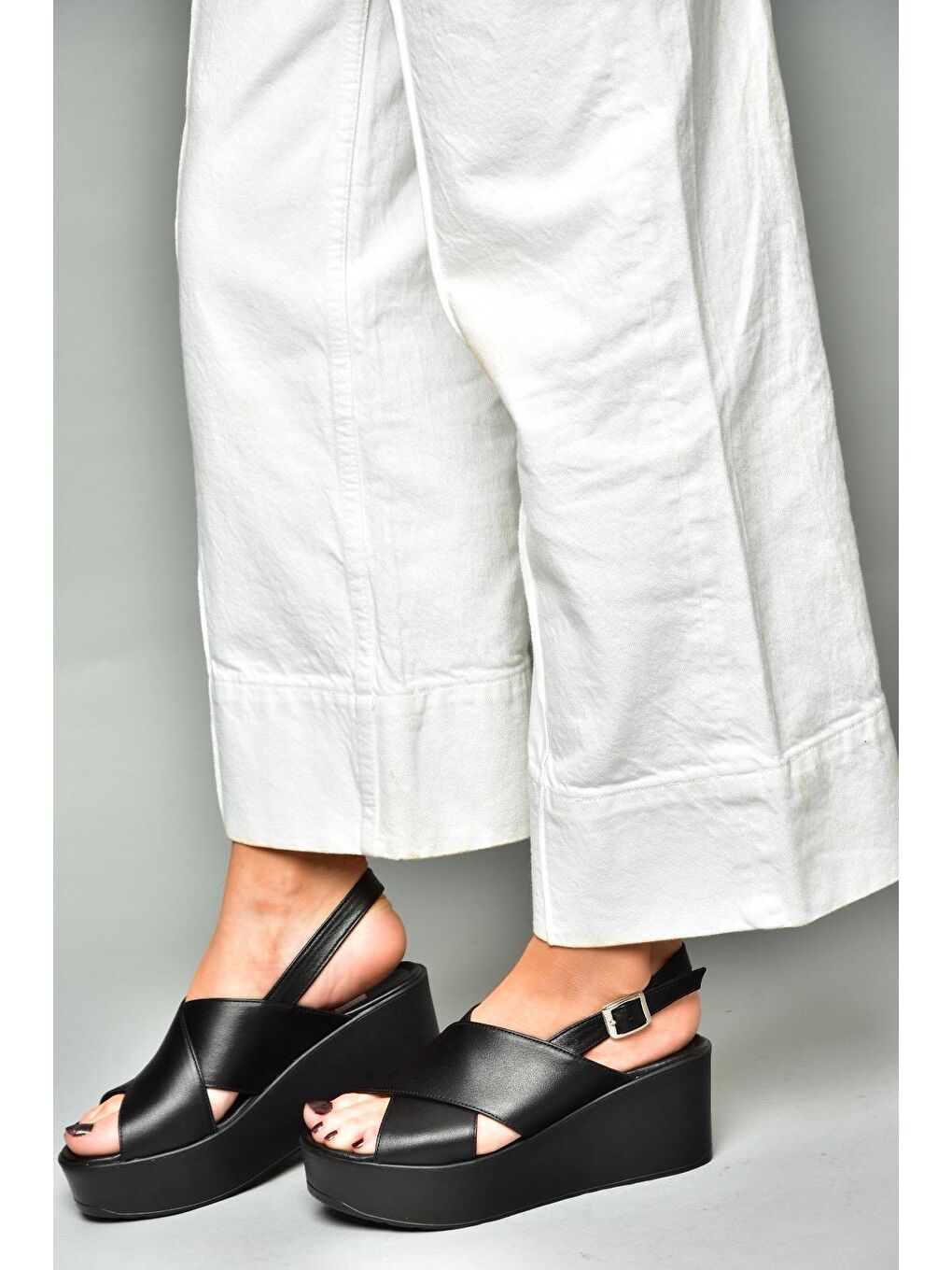 P5553275 Siyah Kadın Dolgu Topuklu Ayakkabı-6