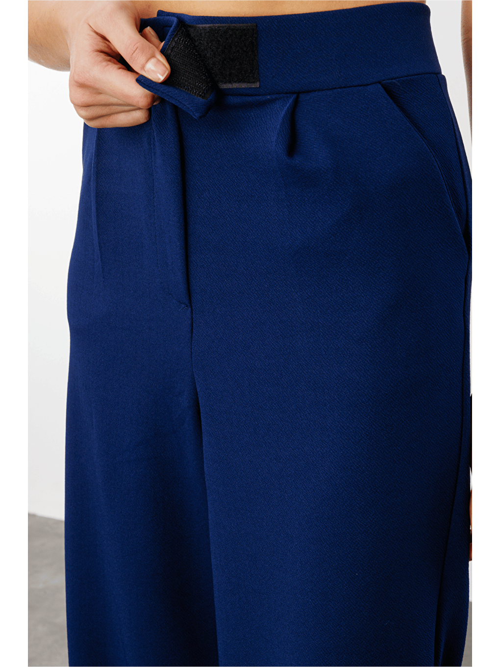 Lacivert Beli Cırtlı Rahat Palazzo Pantolon CIRTLI-PANTOLON-4