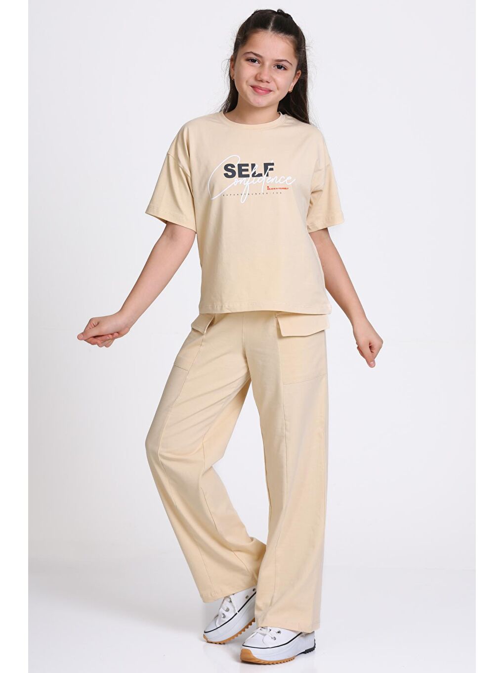 Bej Self Confidence Baskı 8-12 Yaş Takım - 2419-1-2