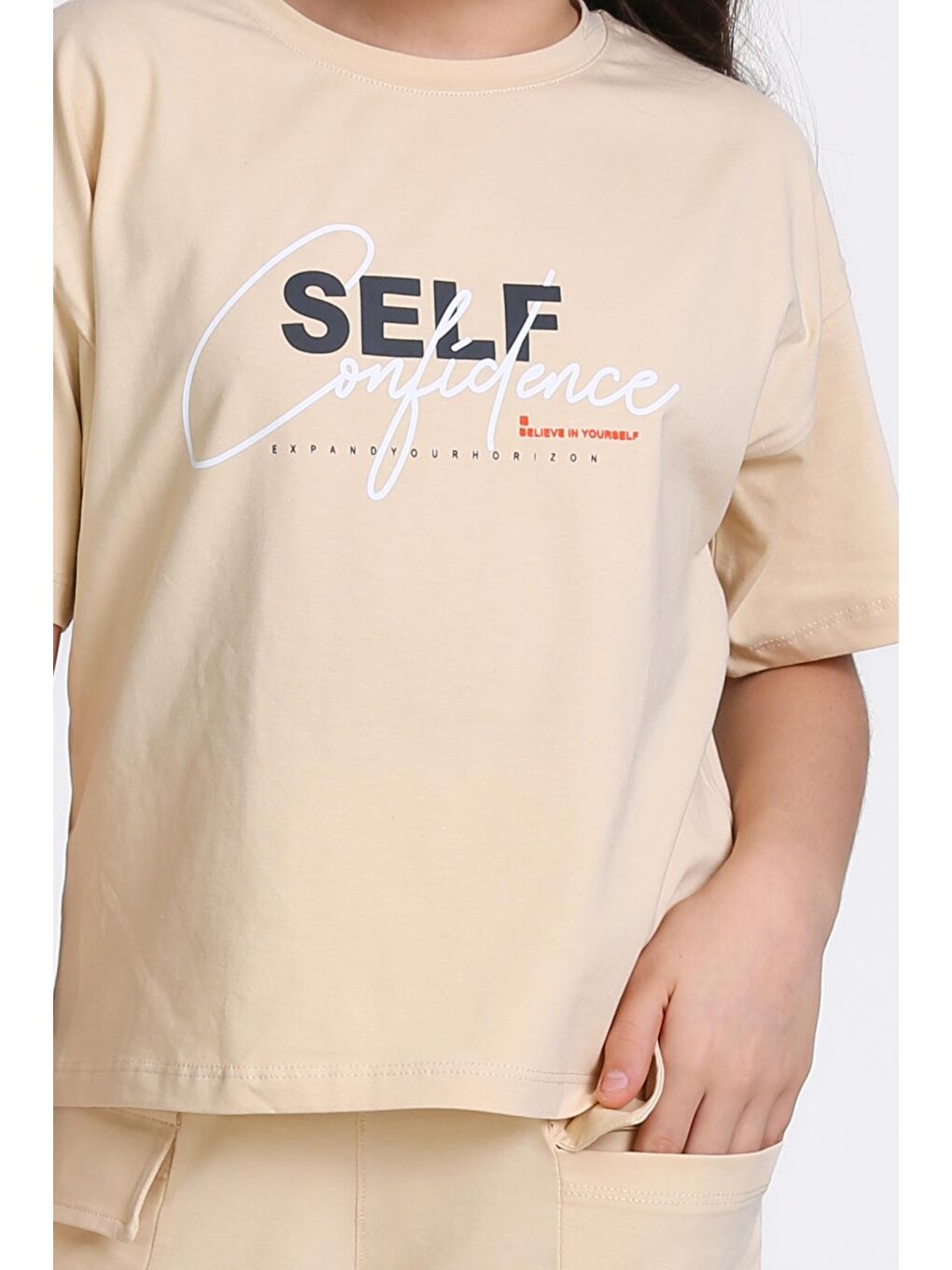 Bej Self Confidence Baskı 8-12 Yaş Takım - 2419-1-4