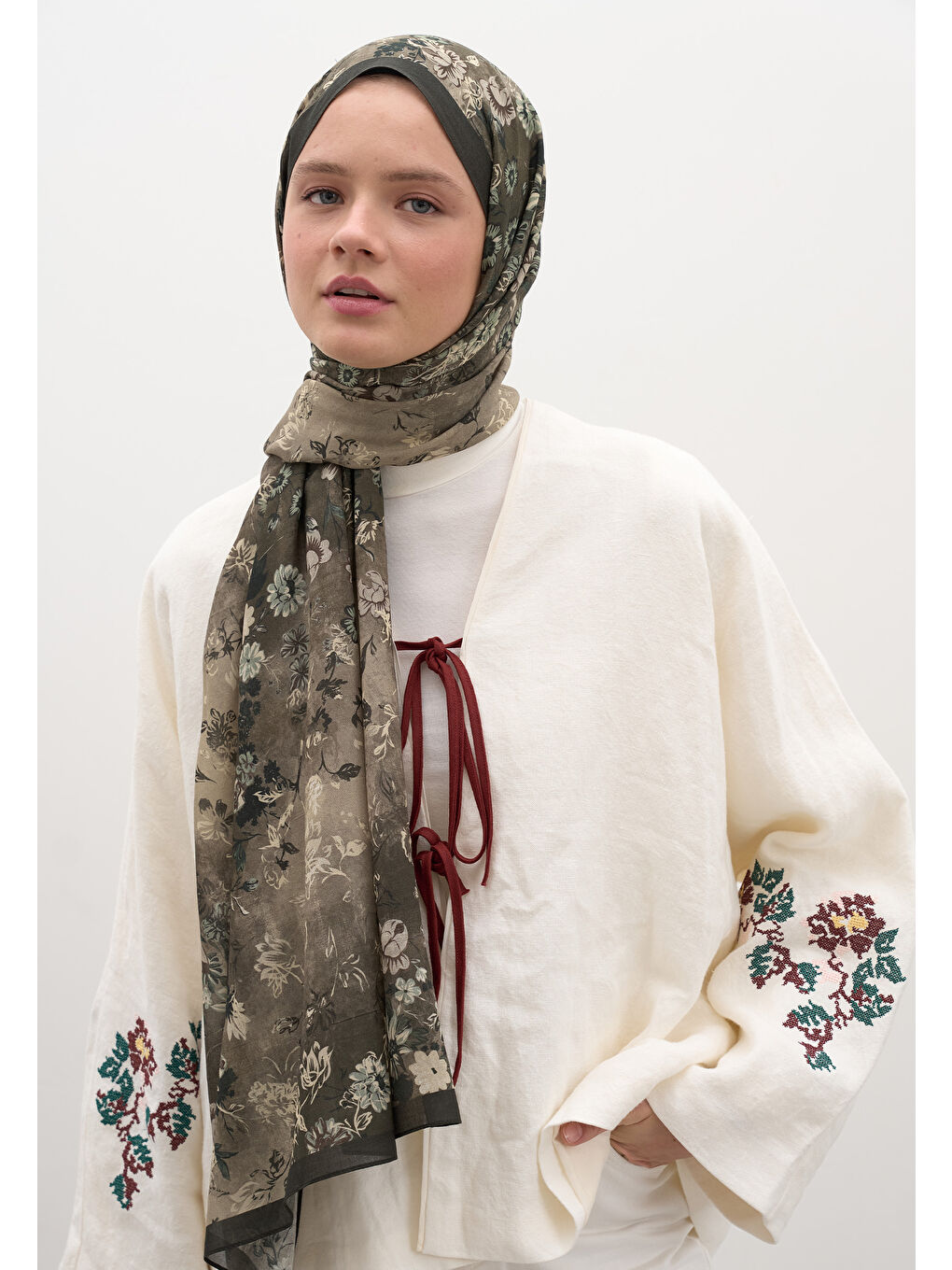 Seraphına Desen Şal Antrasit-1