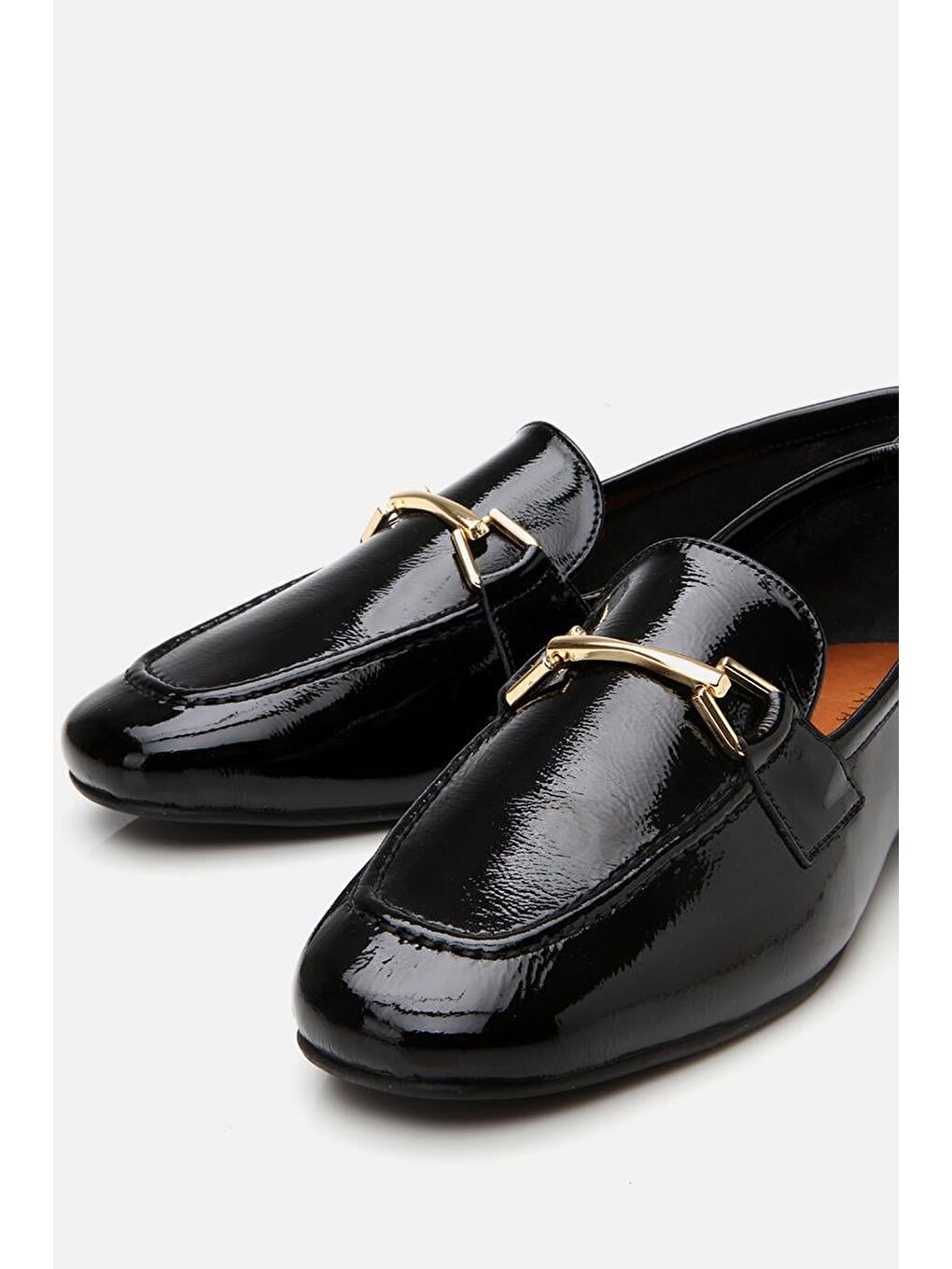 Kadın Deri Siyah Tokalı Loafer-5