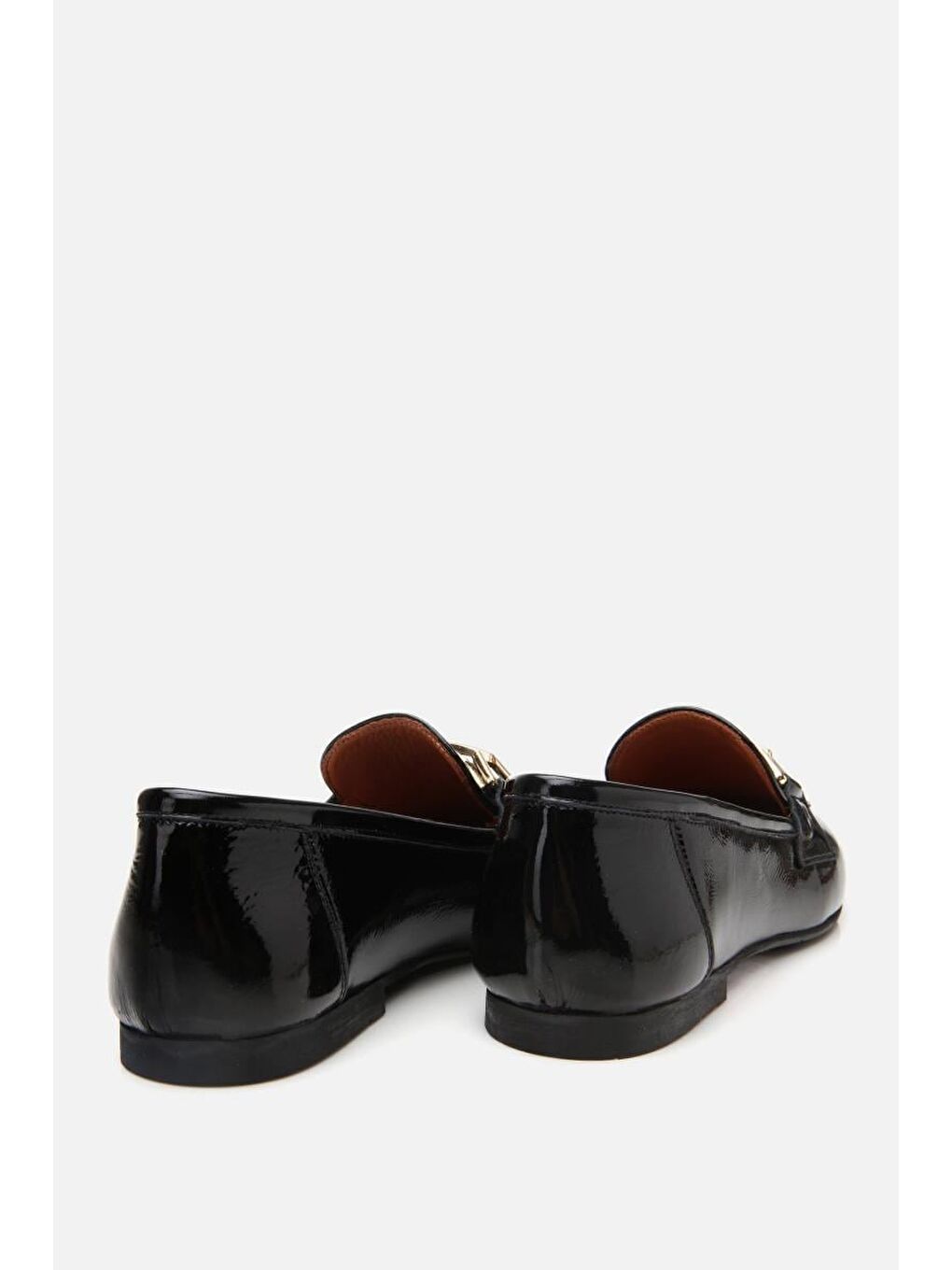 Kadın Deri Siyah Tokalı Loafer-7