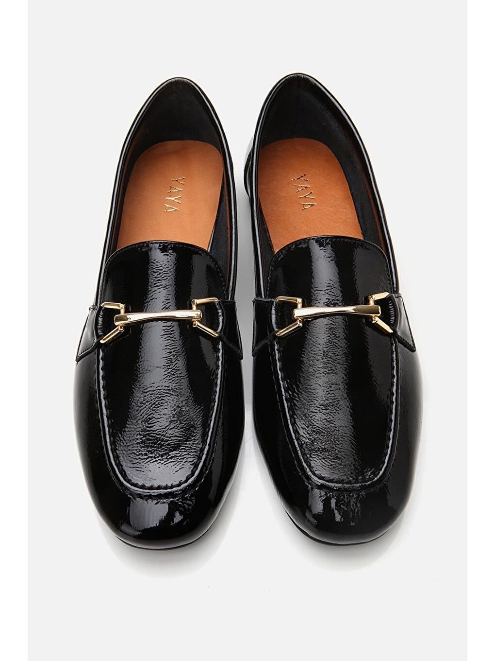 Kadın Deri Siyah Tokalı Loafer-8