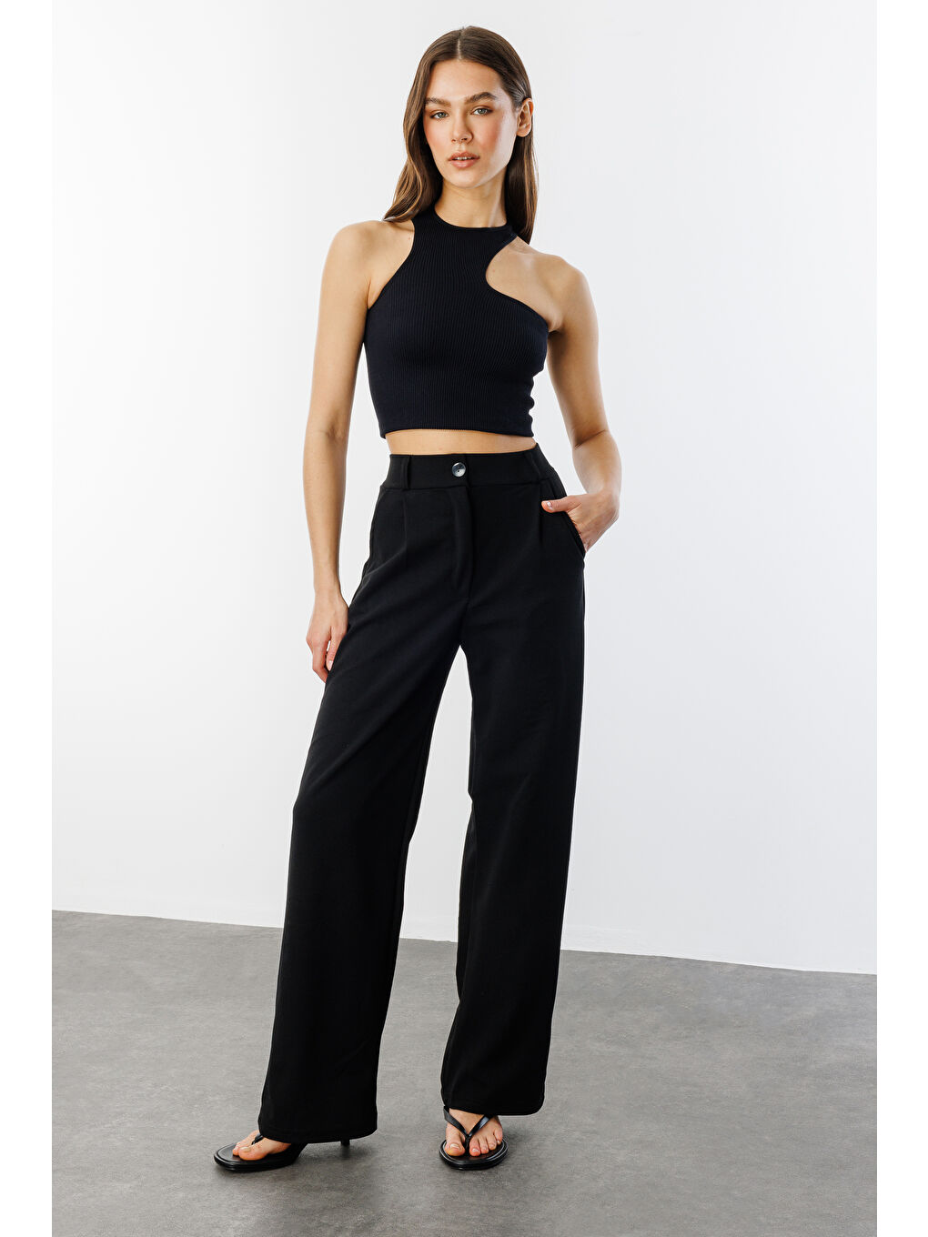 Siyah Kadın Oversize Palazzo Pantolon PANTOLON-001