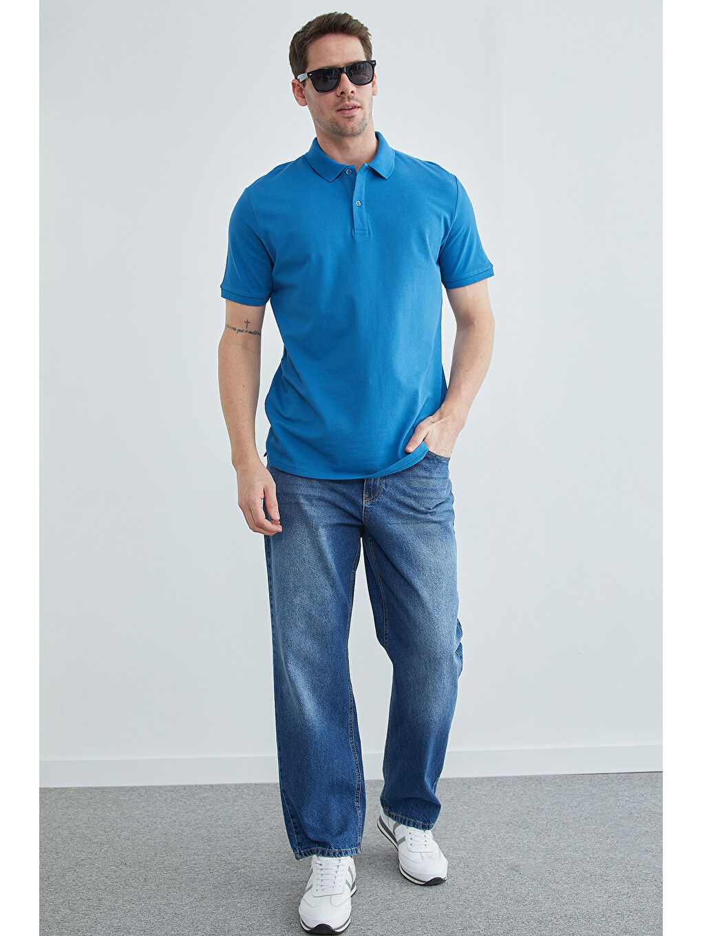 Mavi Basic Polo Yaka Pike Tişört-1