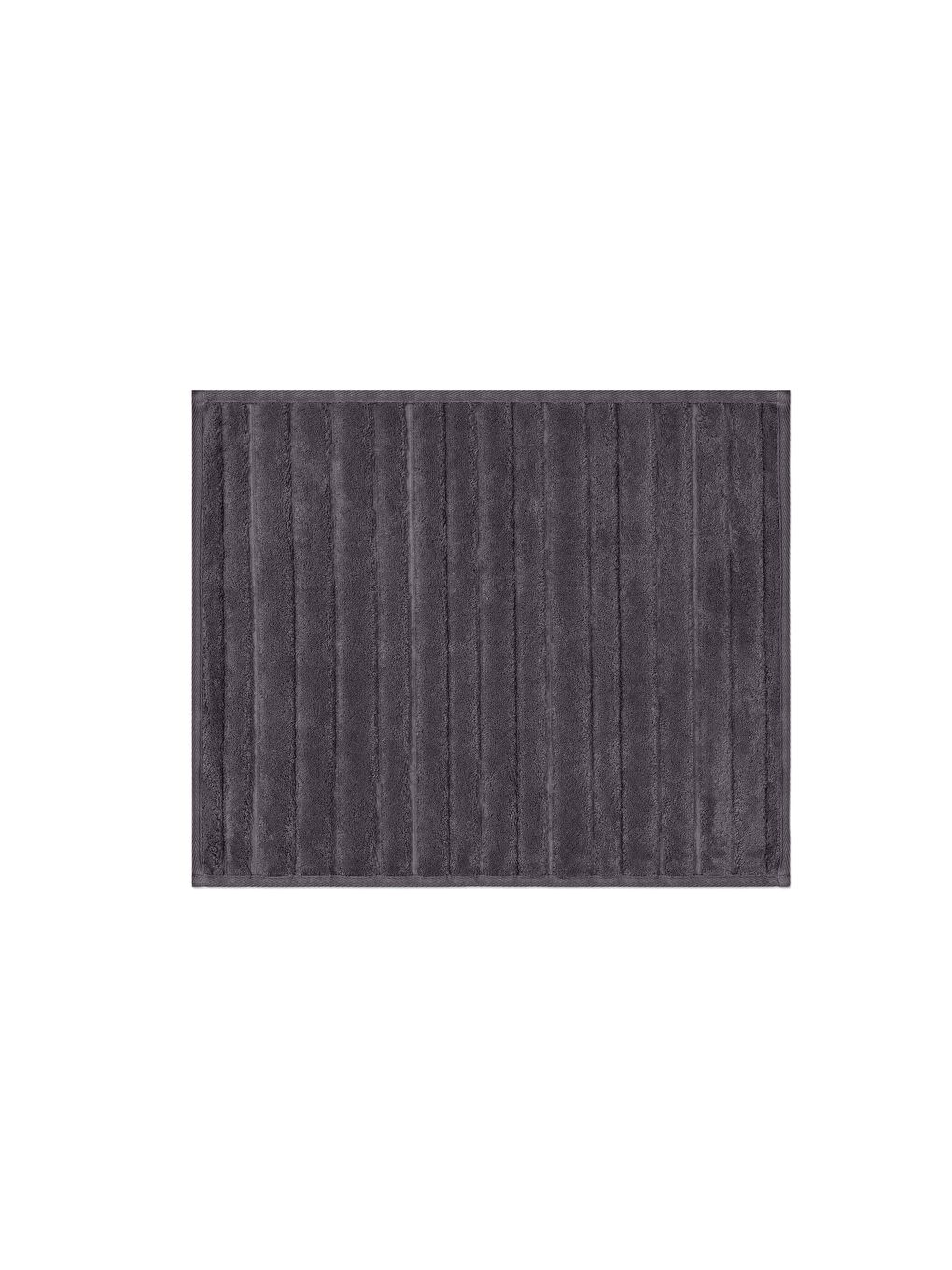 Lines Doğal Pamuklu Banyo Paspas Seti 60x100+50x60 Cm - Antrasit-1
