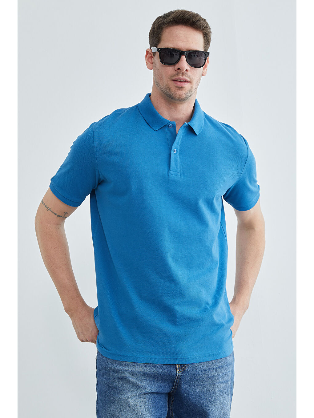 Mavi Basic Polo Yaka Pike Tişört-4