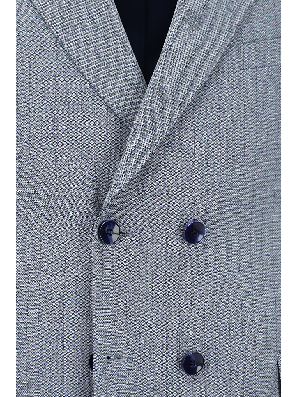 Mavi Regular Fit Çizgili Kruvaze Takım Elbise-3