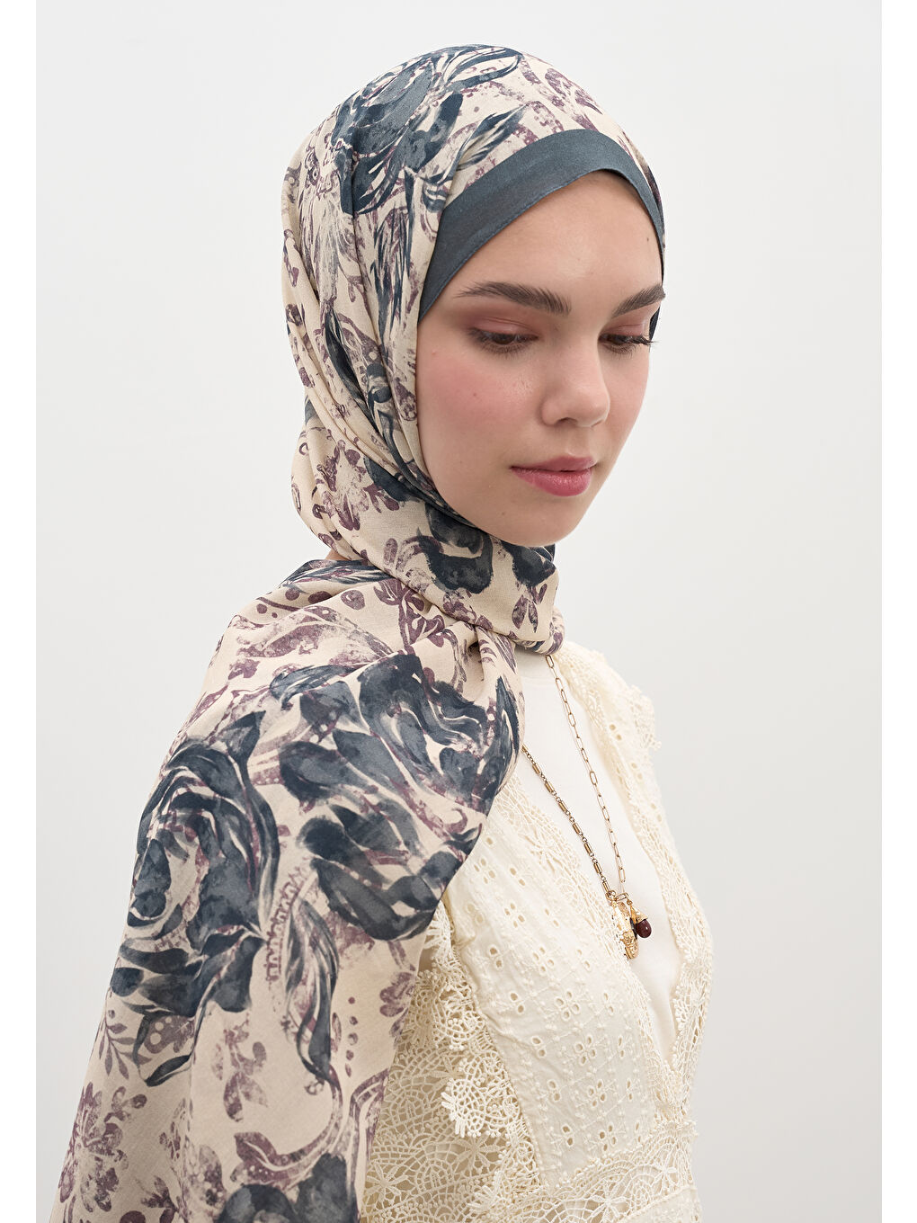 Felıcıe Desen Şal Mavi-1