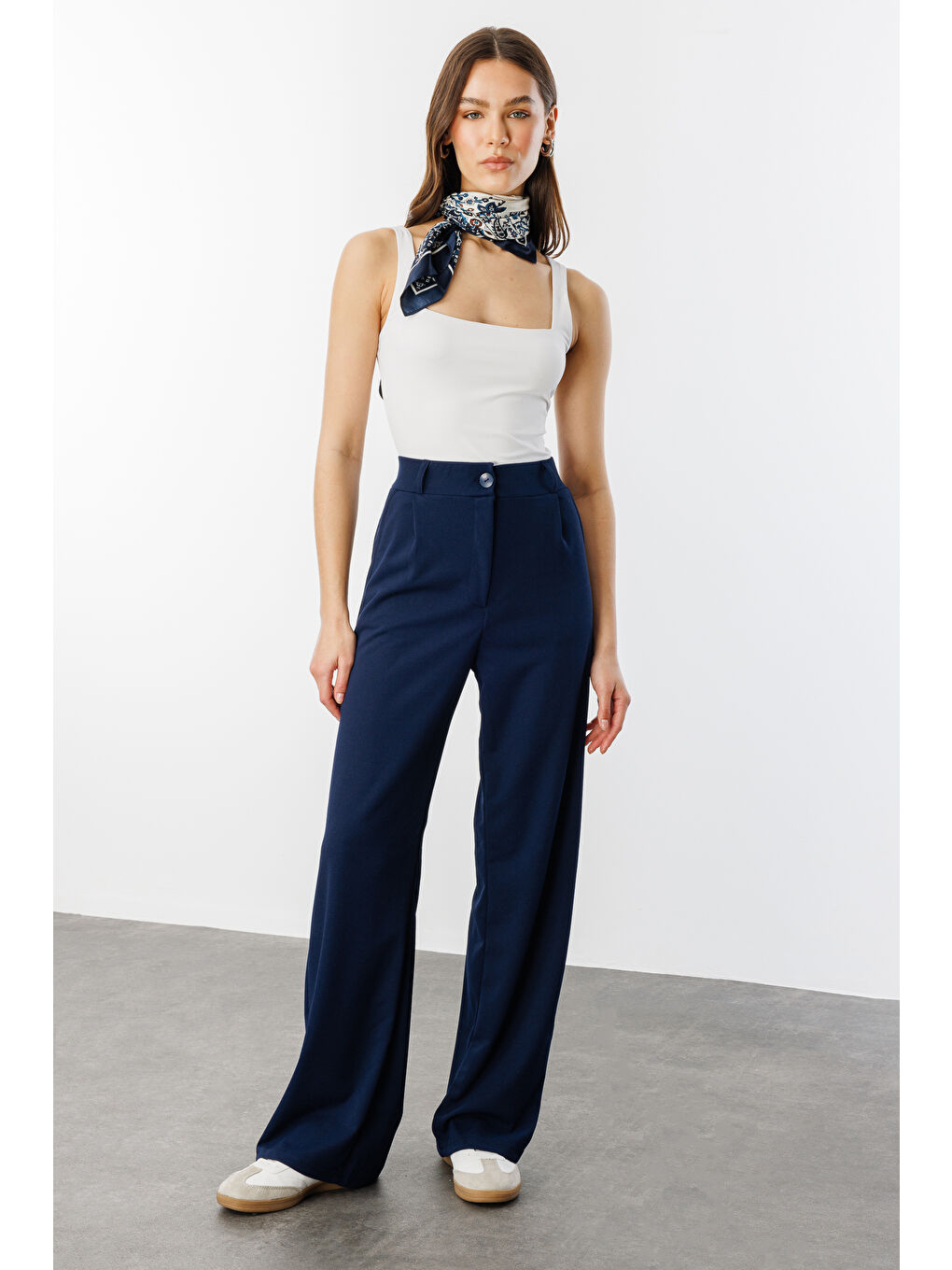 Lacivert Kadın Oversize Palazzo Pantolon PANTOLON-001