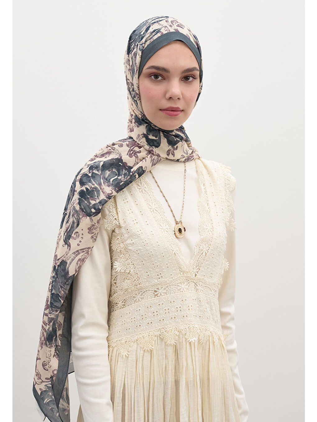 Felıcıe Desen Şal Mavi-2