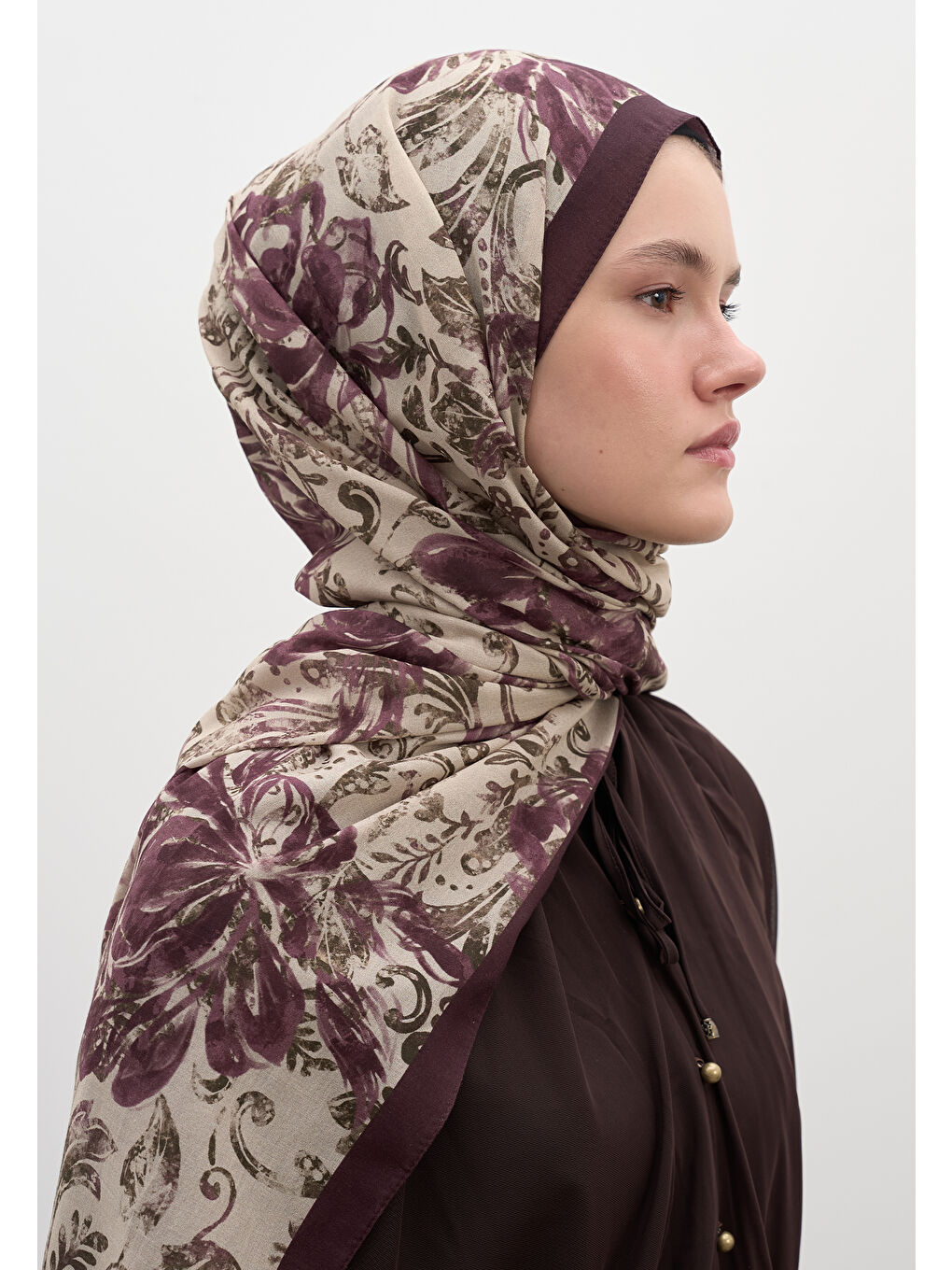 Felıcıe Desen Şal Mürdüm-3