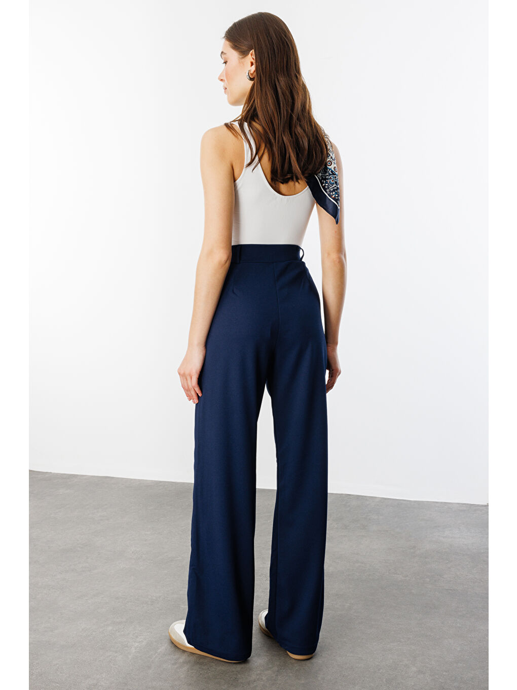 Lacivert Kadın Oversize Palazzo Pantolon PANTOLON-001-3