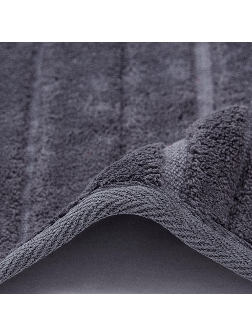 Lines Doğal Pamuklu Banyo Paspas Seti 60x100+50x60 Cm - Antrasit-2