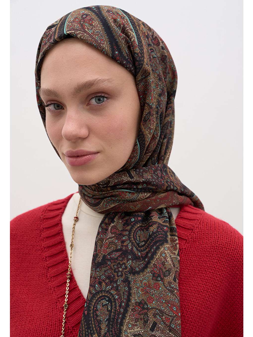 Kahverengi Slyvıe Desen Şal Kiremit-2