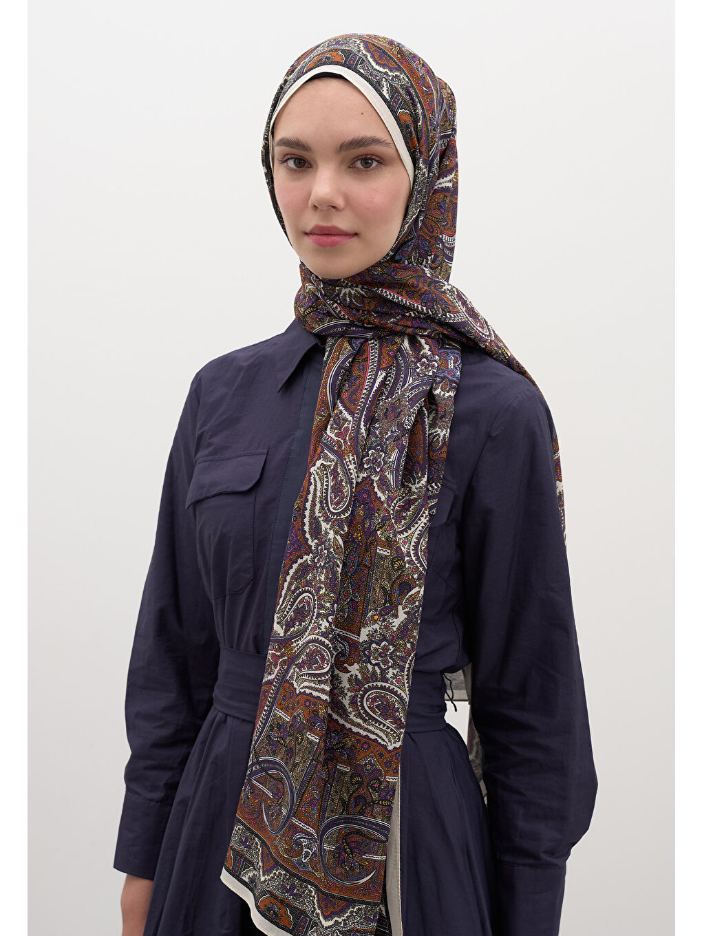 Slyvıe Desen Şal Mor-2