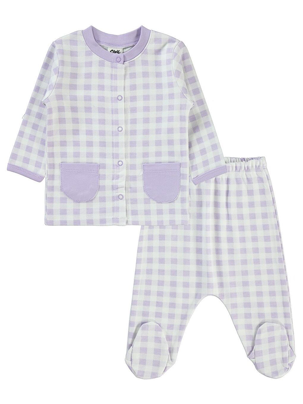 Civil Lila Baby Kız Bebek Pijama Takımı 1-6 Ay Lila