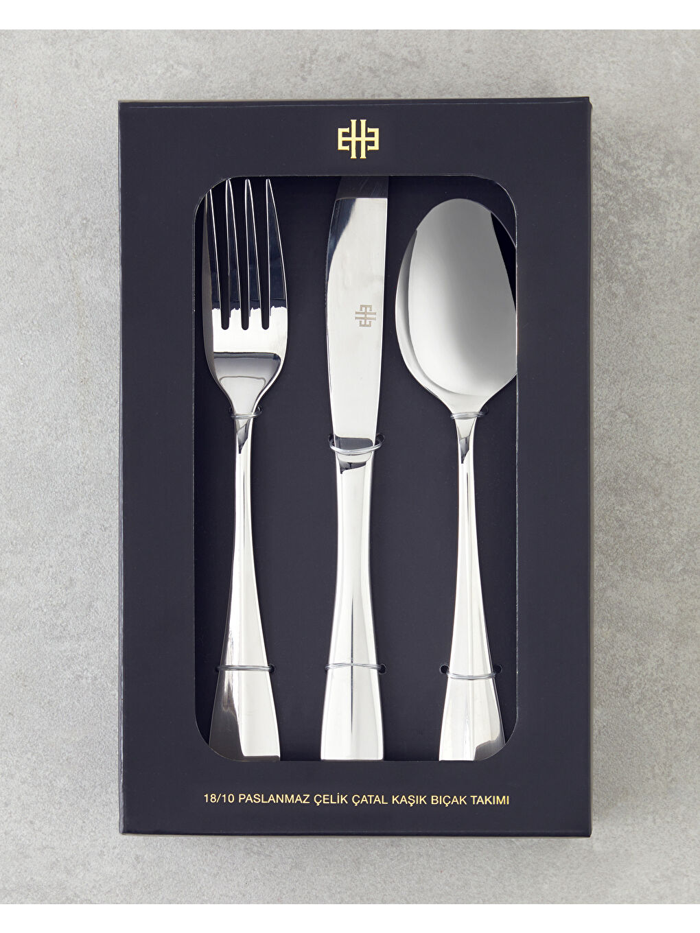 Gri Azul Paslanmaz Çelik Çatal Kaşık Bıçak Takımı 18 Parça 6 Kişilik Silver