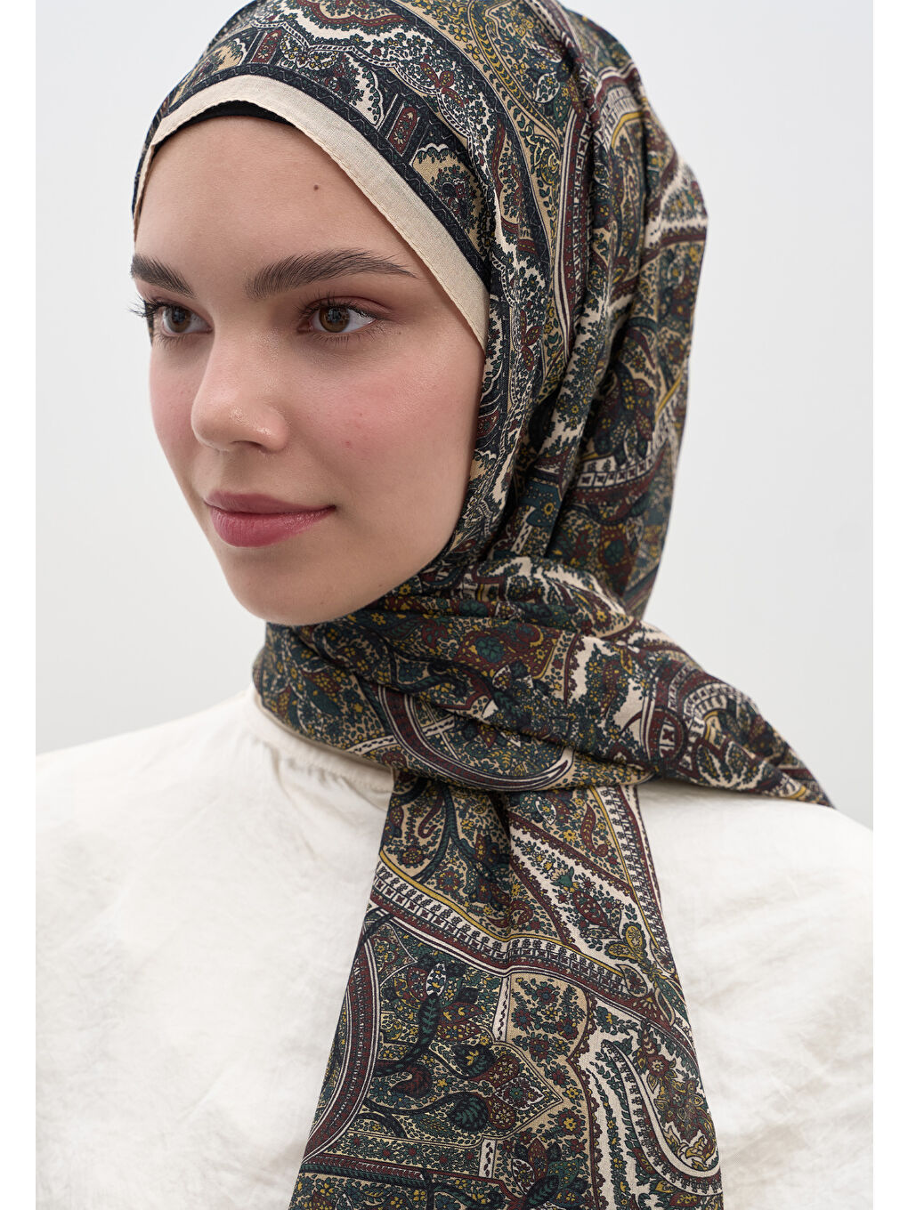 Slyvıe Desen Şal Bej-3