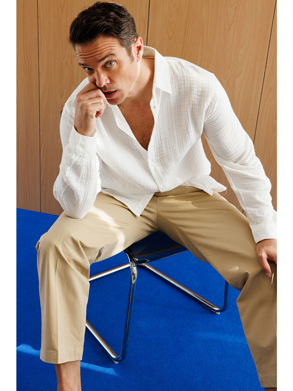 Beyaz Oversize Basic Erkek Müslin Gömlek ERKEK-MÜSLİN-GÖMLEK-4