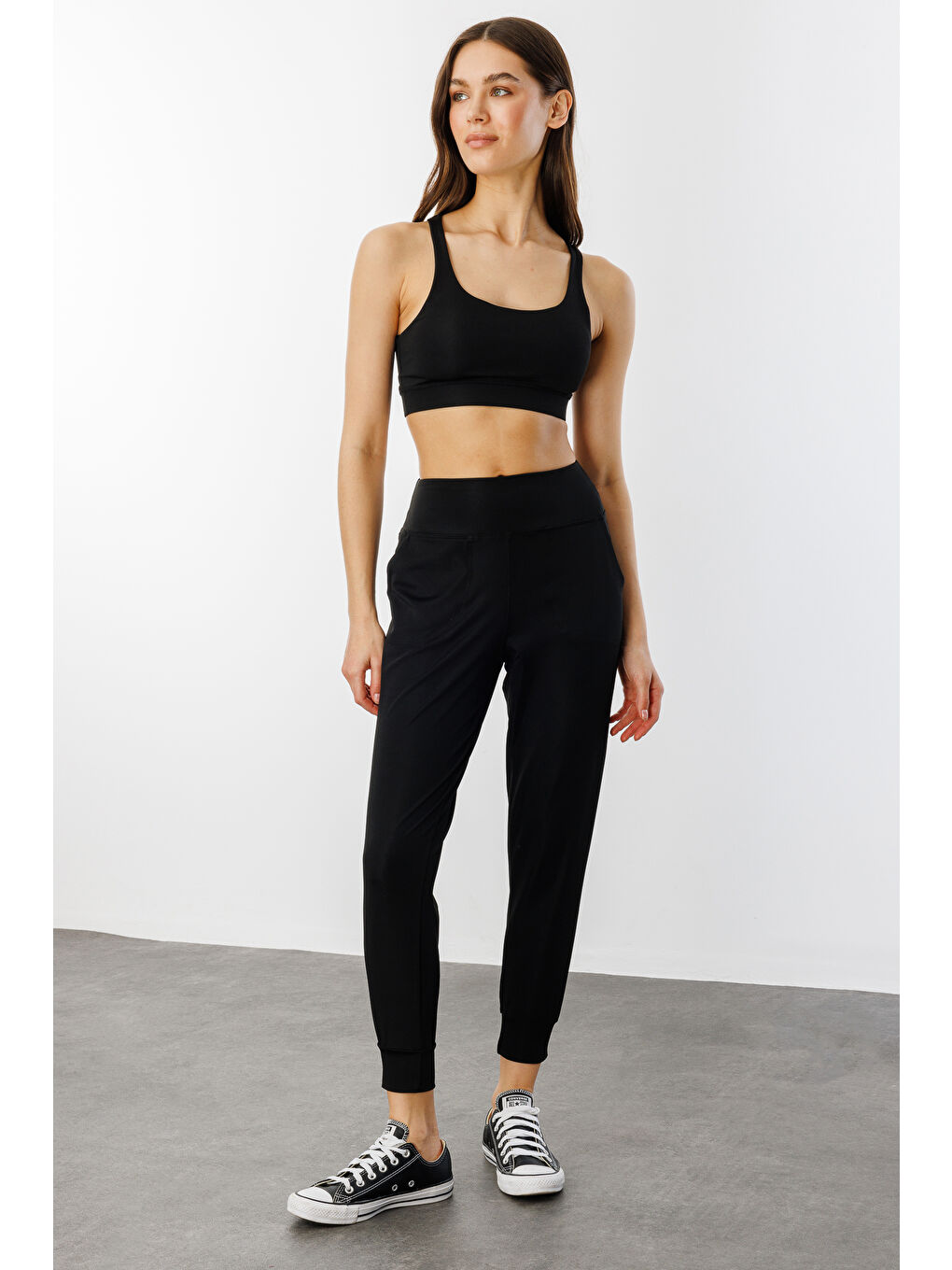 Siyah Kadın Yüksek Bel Jogger Eşofman Altı Joggers NEW-JOGER-1