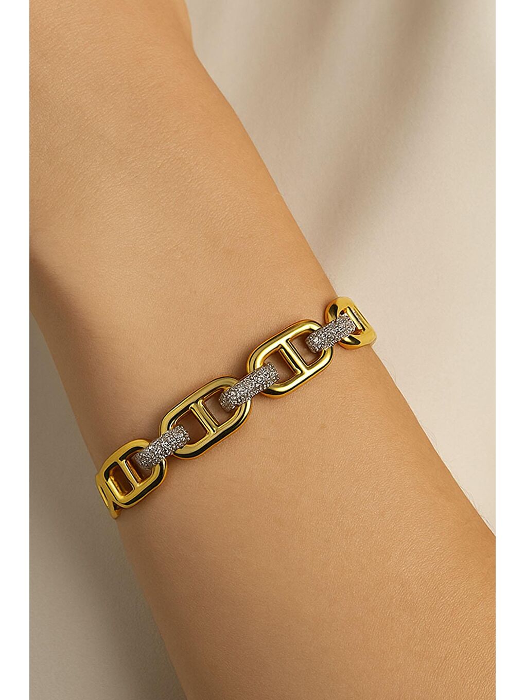 Sarı VIP Gold Kelepçe Bileklik
