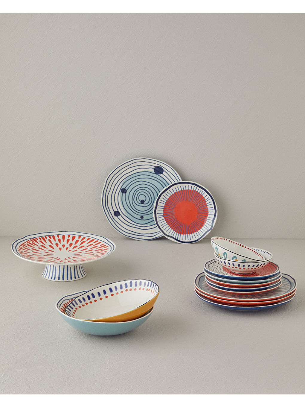 Arzu Sabancı Universe Stoneware Servis Tabağı 27 cm Mavi-3