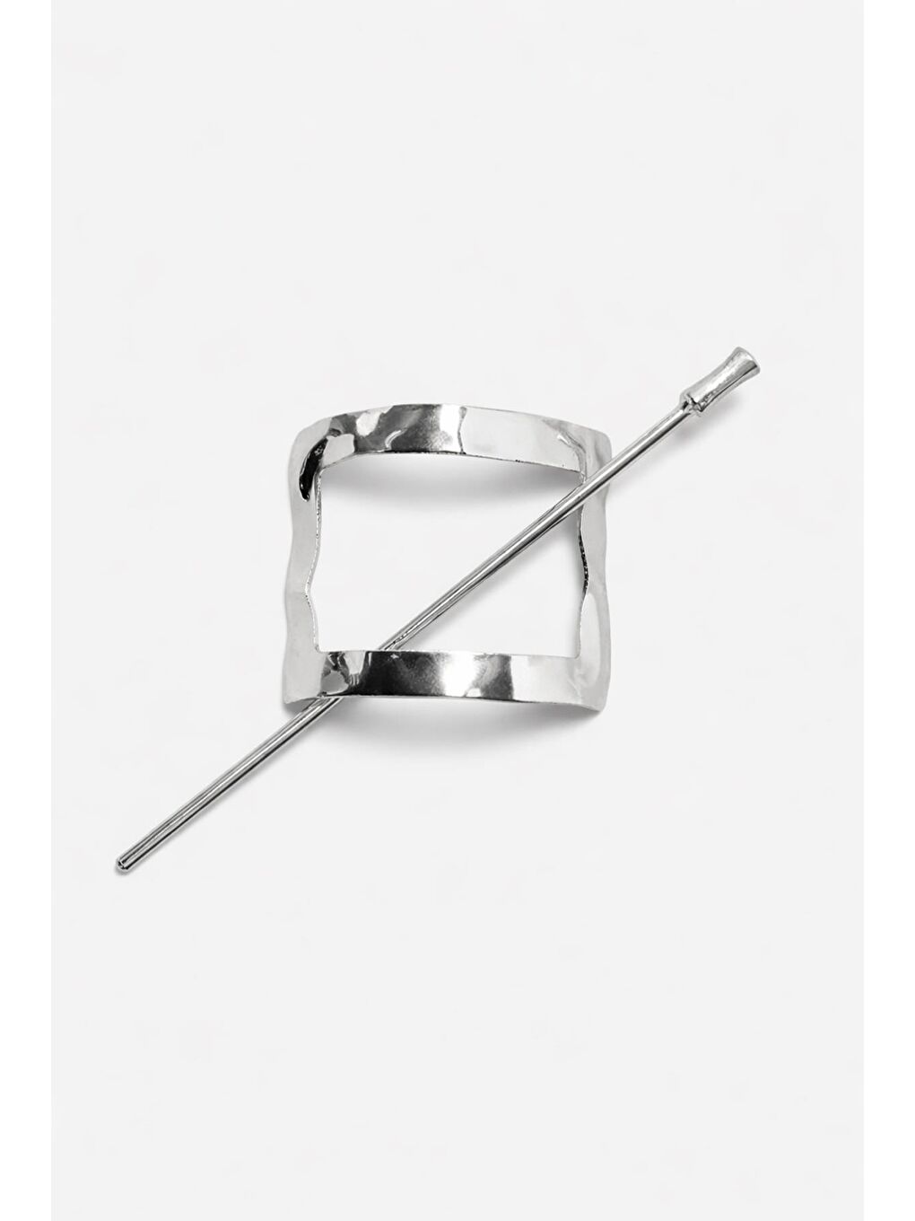 Gri Çubuk Geçmeli Kare Topuz Tokası-4